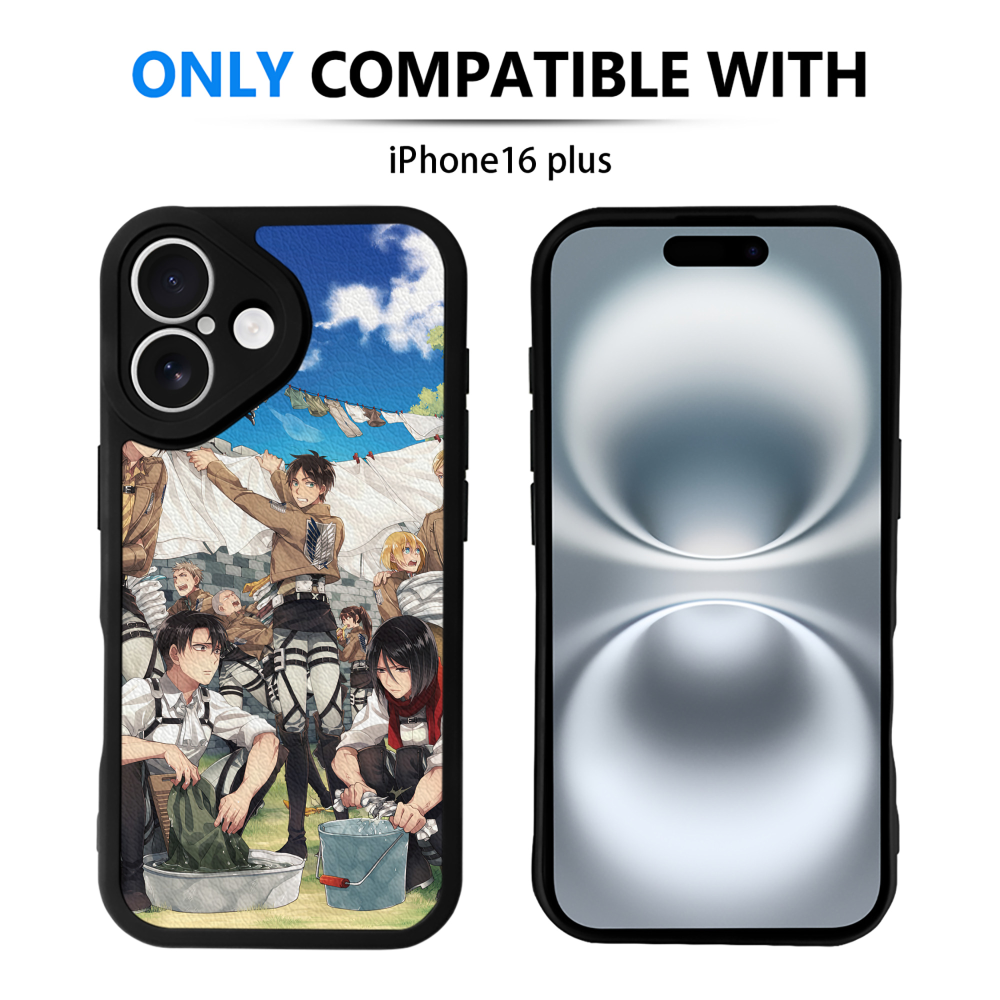 （画像用） 進撃の巨人 Attack on Titan 【iPhone 16シリーズ対応】シリコンスマホケース（レザー調） 材質：シリコン